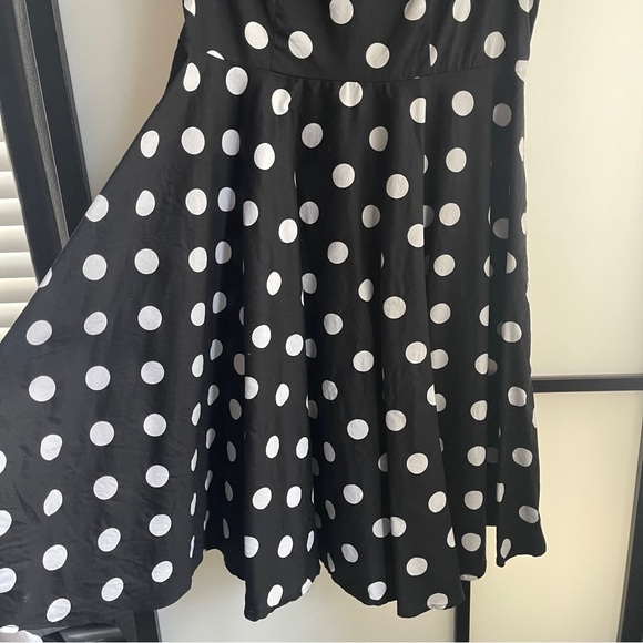 🖤🤍 Grace Karin Retro Boatneck Black/White Polkadot Swing Dress | Size L 🖤🤍 - Picture 3 of 10